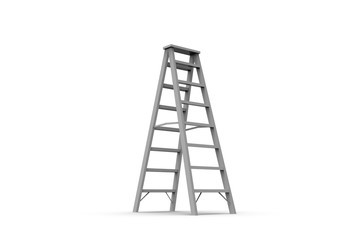 Metal Stairs isolated on white 3D Rendering - obrazy, fototapety, plakaty
