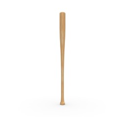 Wood baseball bat 3D Rendering