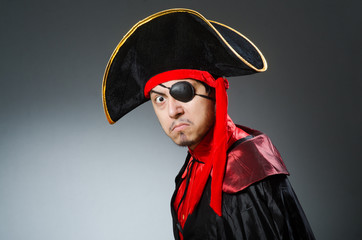 Man pirate against dark background