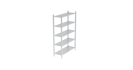 Metal Shelf on white 3D Rendering