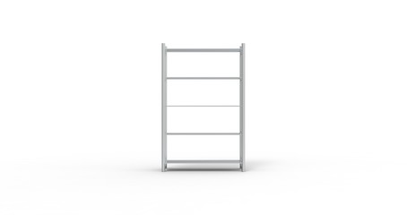 Metal Shelf on white 3D Rendering