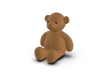 Bear Toy isolated on white 3D Rendering