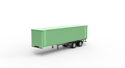 Trailer Container isolated on white 3D Rendering