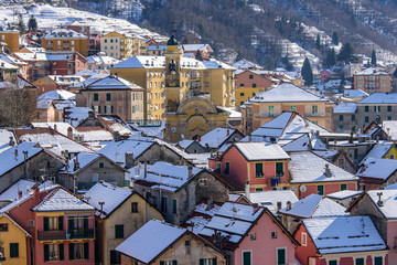 Village of Campo Ligure under the snow