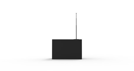 Old television isolated on White background, 3D Rendering