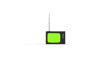Old television isolated on White background, 3D Rendering
