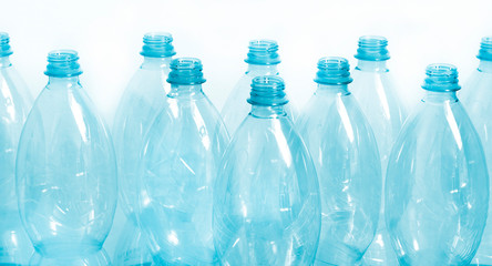 many empty plastic bottles for recycling