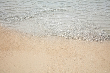 Shiny Crystal Sea Water On Sand