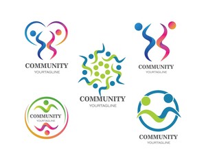 Fototapeta premium leadership,community and social care Logo template vector
