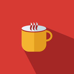 Tea mug sign icon - Flat vector