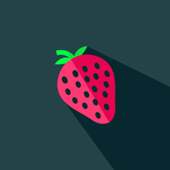 Strawberry sign icon - Flat vector