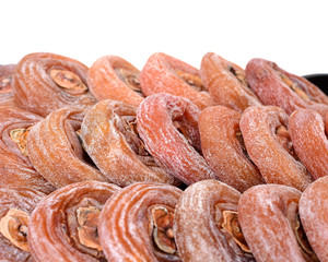 dried persimmon on white background
