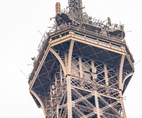 Paris/France May 20 2019, Eiffel Tower closed down due to person climbing up on the structure.