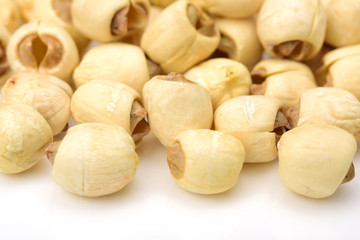 Freshness Lotus seeds isolated on white background