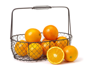 Orange fruit on the white background