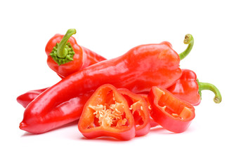 Fresh red pepper on white background