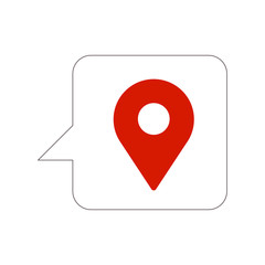 Fototapeta premium Isolated map location pin on a bubble chat - Vector