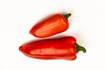 fresh spicy red peppers on a light background