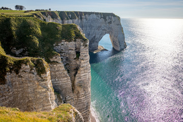 Naklejka premium Aerial view, summer in Etretat, France.