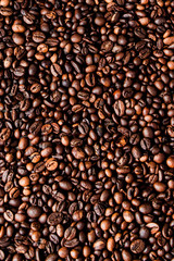 Mixture of different kinds of coffee beans. Coffee Background