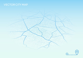 Vector abstract city map in perspective view - 269774227