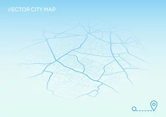 Vector abstract city map in perspective view © Maria Kazanova