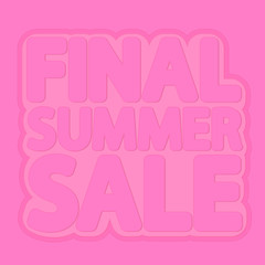 Final Summer Sale, poster design template, isolated sticker, vector illustration