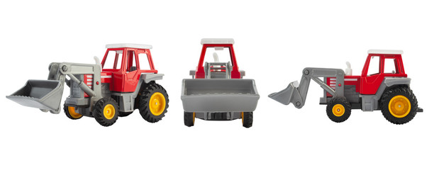 Isolated toy tracktor.