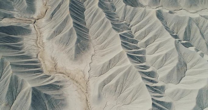 Aerial Top View Incredible Land Formations Factory Butte, Utah
