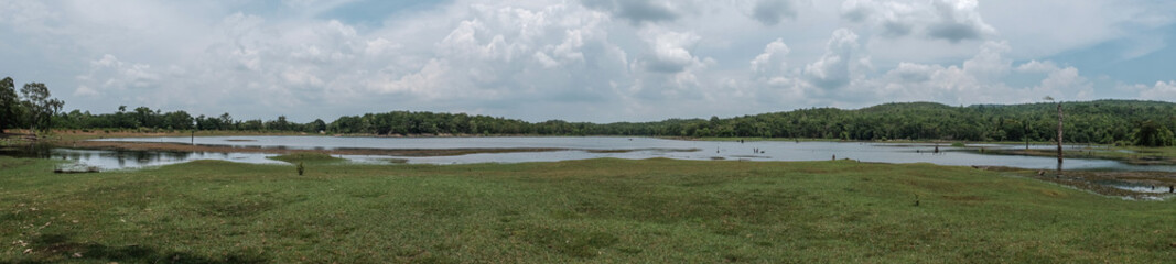 landscape with lake and clouds
