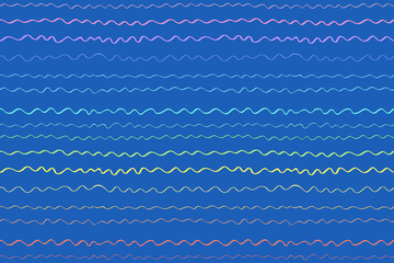 Seamless waved wallpaper. Abstract multicolored pattern. Colorful stripe texture with wavy lines. Trendy background with waves. Print for design