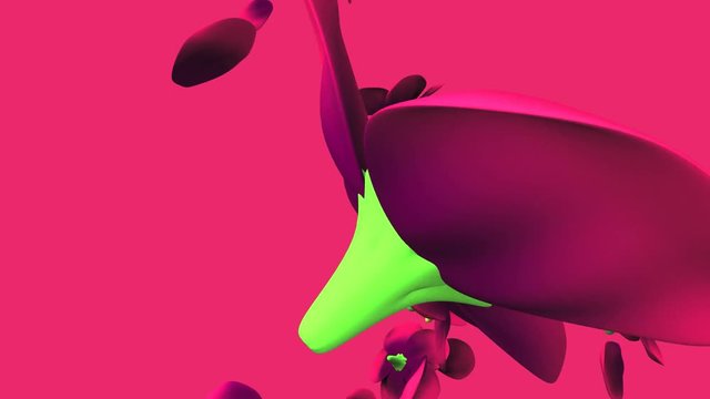 Purple flowers on purple background.Loop able 3D render animation.