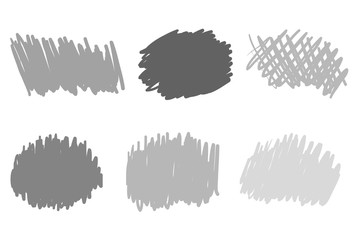 Hand drawn sketchy elements on white. Abstract backgrounds with array of lines. Stroke chaotic patterns. Black and white illustration