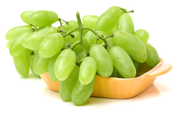 green grapes isolated on the white background