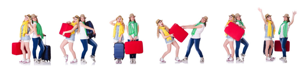 Pair of young students travelling