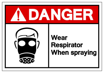 Danger Wear Respirator When Spraying Symbol Sign, Vector Illustration, Isolate On White Background Label. EPS10