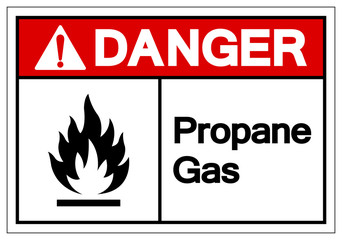 Danger Propane Gas Symbol Sign, Vector Illustration, Isolate On White Background Label. EPS10