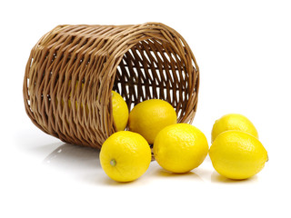 Fresh lemon on white background