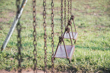 Swing of a play school in the countryside