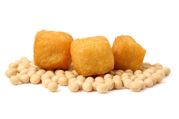 Tofu bubble on the white background