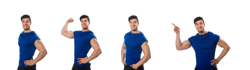 Muscular man isolated on the white