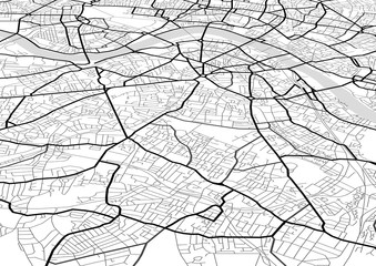 Vector abstract city map in perspective view - 269777276