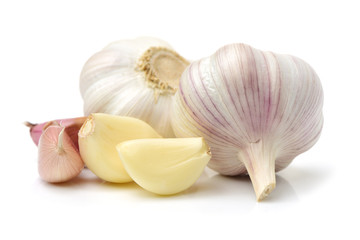 fresh garlic isolated on white background 