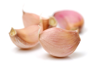 fresh garlic isolated on white background 