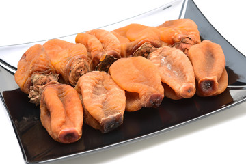 dried persimmon on white background