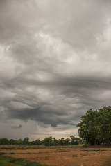 On a road there was a cloud of storms.