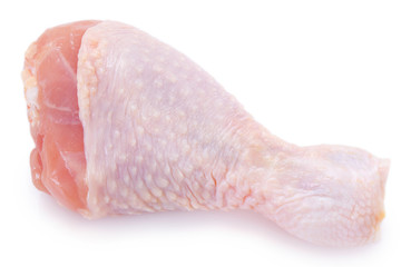 Raw chicken legs on white background