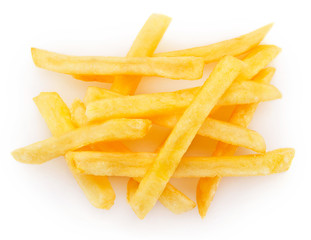 Fried potato on white background