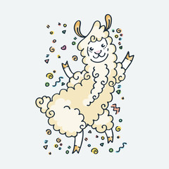 Cute cartoon animal. Vector clip art illustration for children design, cards, prints, coloring books