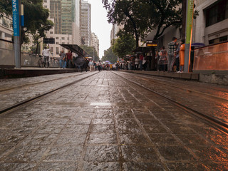 manifestation in the avenue rio branco, rio de janeiro, brazil